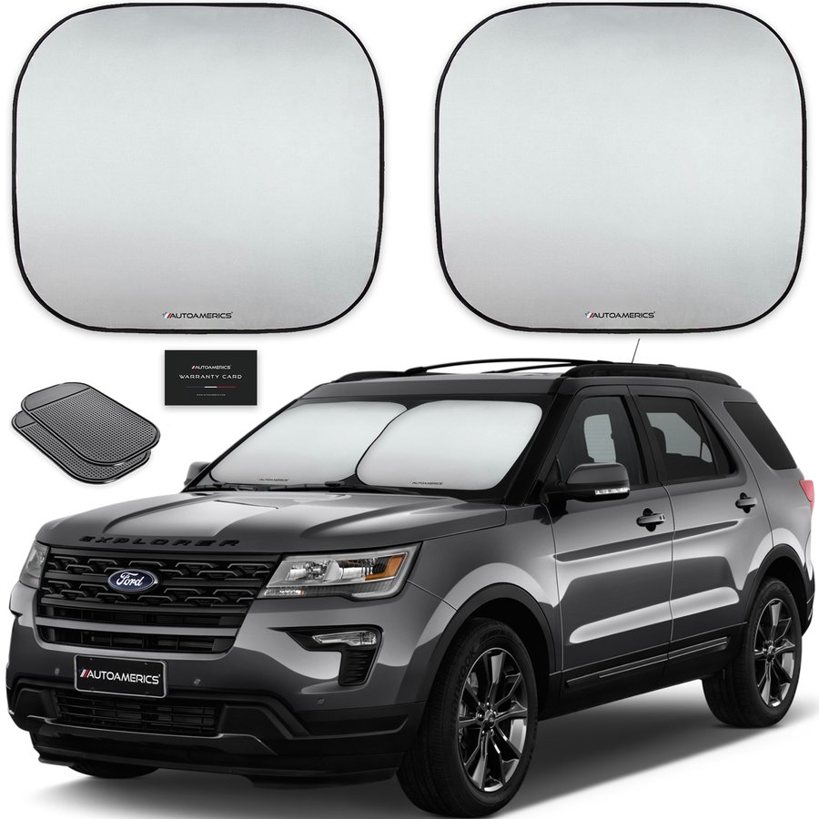 Auto Drive Double Rings Windshield AD22D-83 Twist Sun Shade 1 Pack